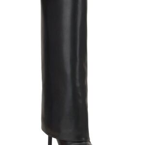 Black Fold Over Knee High Boots
